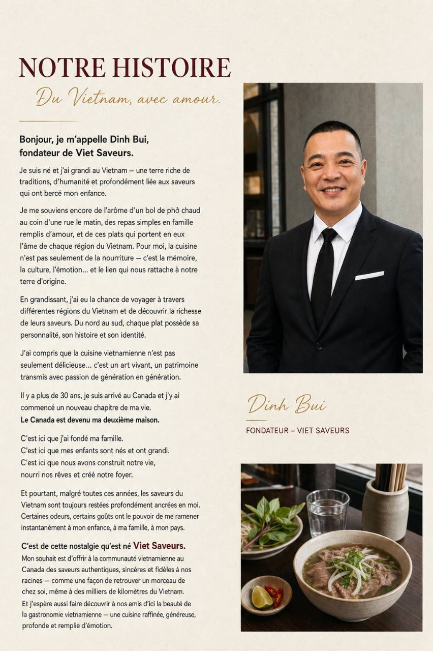 Dinh Bui, chef et fondateur de Viet Saveurs