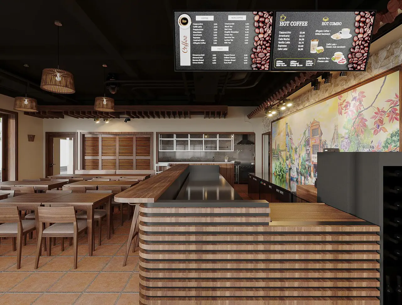 Salle de Viet Saveurs, restaurant vietnamien près de Jean-Talon à Montréal